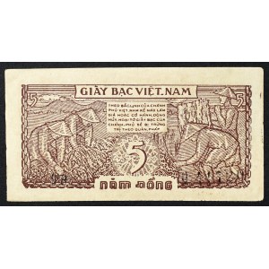 North Vietnam, First northern đồng, 5 Dong n.d. (1948)