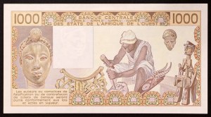 West African States, Federation, Benin (Dahomey) B, 1.000 Francs 1990