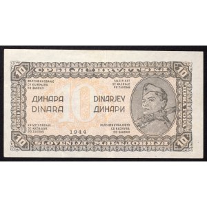 Yugoslavia, Democratic Federal, 10 Dinara 1944