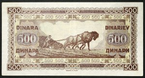 Yugoslavia, Federal People's Republic of Yugoslavia, 500 Dinara 1946