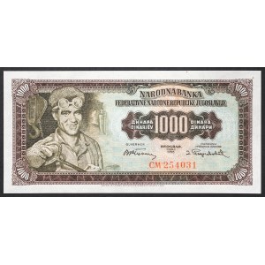 Yugoslavia, Federal People's Republic of Yugoslavia, 1.000 Dinara 1955