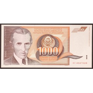 Yugoslavia, Socialist Federal Republic, 1.000 Dinara 26/11/1990