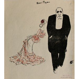 Karol Frycz (1877-1963), Mrozowska i Sosnowski jako Psyche i Blaks w sztuce Jerzego Szaniawskiego Eros i Psyche, z Teki Melpomeny,1904