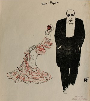 Karol Frycz (1877-1963), Mrozowska i Sosnowski jako Psyche i Blaks w sztuce Jerzego Szaniawskiego Eros i Psyche, z Teki Melpomeny,1904
