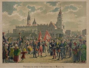 WALERY ELJASZ RADZIKOWSKI (1841 - 1905), Przysięga Kościuszki na Rynku Krakowskim 1794