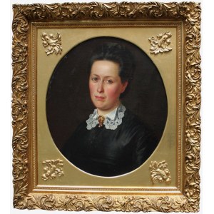 A.N.(XIX w.), Portret młodej kobiety(l.50-60.XIX w.)