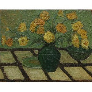 A.N.(20th century), Flowers in a green vase