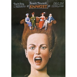 Rafał Olbiński, affiche du Nouveau Théâtre de Poznań pour le spectacle "Quartet", 2007