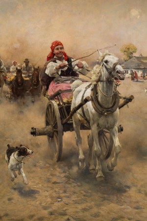 Alfred Wierusz-Kowalski (1849 Suwałki - 1915 Monachium), Pędzące zaprzęgi