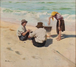 Feliks Michał Wygrzywalski (1875 Przemyśl - 1944 Rzeszów), Sjesta na plaży, 1923