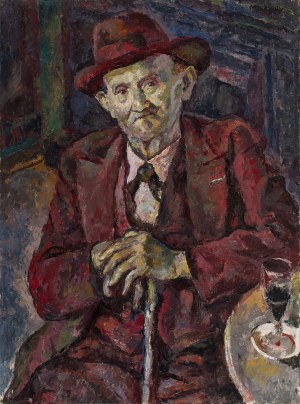 Maurycy (Maurice) Mędrzycki (Mendjizki) (1890 Łódź - 1951 St. Paul de Vance), Portret mężczyzny przy stoliku, lata 30.-40. XX w.