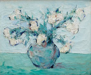 Włodzimierz Terlikowski (1873 Poraj k. Łodzi - 1951 Paryż), Białe kwiaty w wazonie, 1925