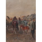 Leonard Winterowski (1886 Czerniowce - 1927 Warszawa), Targ koński, 1917