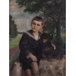 Jan Bąkowski (1872 Kraków - 1934 Kraków), Chłopiec z jamnikiem