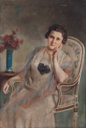 Jan Bąkowski (1872 Kraków - 1934 Kraków), Dama w salonie