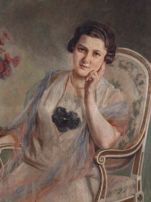 Jan Bąkowski (1872 Kraków - 1934 Kraków), Dama w salonie