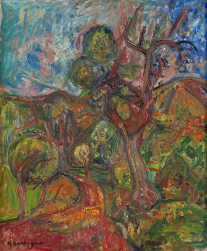 Pinchus Krémègne (1890 Żołudek k. Nowogródka - 1981 Céret), Pejzaż z drzewami