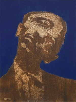 Zbigniew (GRE) GRĘZIAK (ur. 1963), Portret mężczyzny, z cyklu: Gorszy Sort, 2021