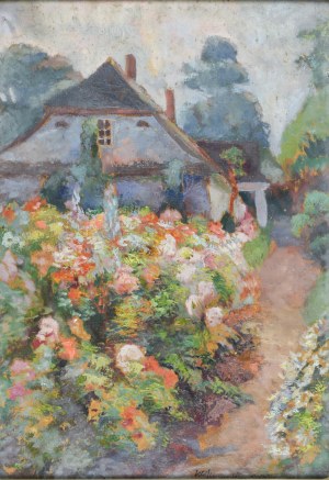 Władysława AUGUSTYNOWICZ (1901-1980), Dworek w kwiatach