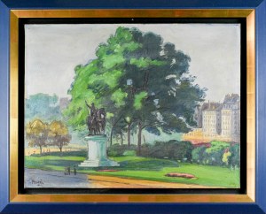Jean PESKÉ (1870-1949), Pejzaż z pomnikiem, 1921