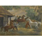 Wacław BOROWSKI (1885-1954), Wyprowadzanie koni, przed 1939