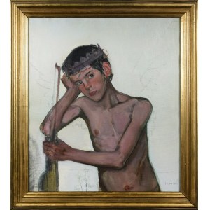 Wlastimil HOFMAN (1881-1970), Ragazzo con corona [scena allegorica].