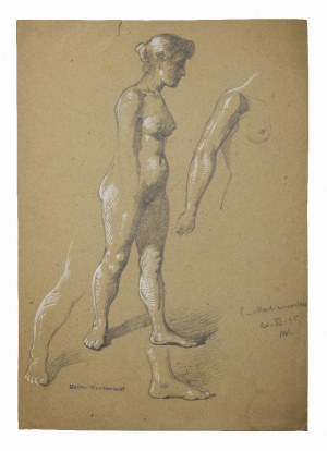 Marian WAWRZENIECKI (1863-1943), Akt stojący - Pani E. Malinowska, 1895
