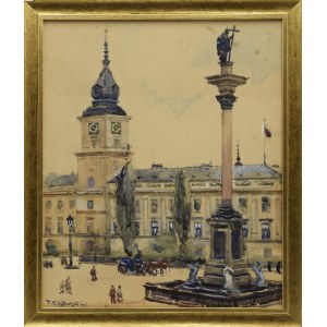 Tadeusz CIEŚLEWSKI ojciec (1870-1956), Widok na Zamek Królewski w Warszawie, przed 1939