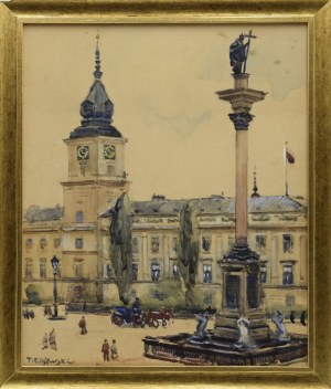 Tadeusz CIEŚLEWSKI ojciec (1870-1956), Widok na Zamek Królewski w Warszawie, przed 1939