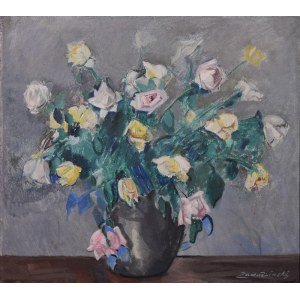 Czesław ZAWADZIŃSKI (1878-1936), Roses au pastel
