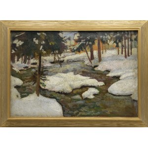 Stanislaw KAMOCKI (1875-1944), A stream in the forest