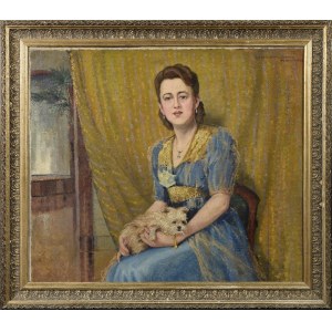 Janusz JAROSIEWICZ (1894-1974), Lady with a dog, 1946