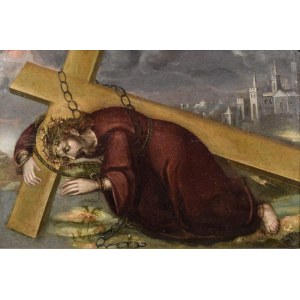 Malarz nieokreślony, niemiecki (?), XVIII w., Upadek pod krzyżem