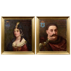 Malarz nieokreślony, polski (?), XIX w., Jan III Sobieski oraz Maria Kazimiera - para obrazów