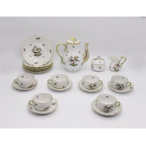 HEREND - Fabryka porcelany w Herend (zał. 1826), Serwis do herbaty z dekoracją ptakami na gałązkach, odmiana Rotschild