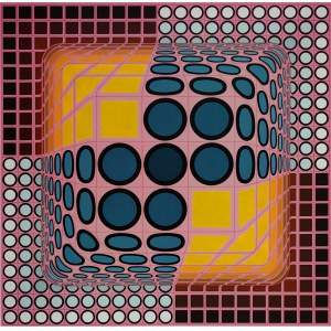Victor Vasarely (1906-1997), Różowa kompozycja