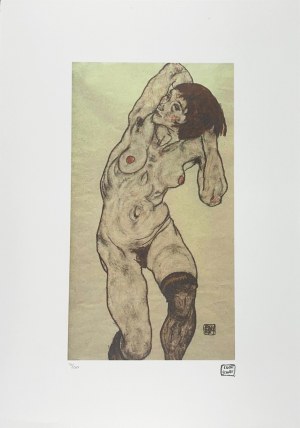 Egon Schiele (1890-1918), Akt w czarnych pończochach