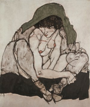 Egon Schiele (1890-1918), Akt z zieloną chustą