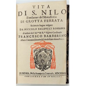 Balducci, Vita di S. Nilo, Roma 1628