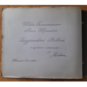 Album ze zdjęciami Olsztyna wykonanymi przez Jana Bułhaka z dedykacją Jana Bułhaka dla Zygmunta Robla pierwszego wojewody mazurskiego w latach 1946-47 r.