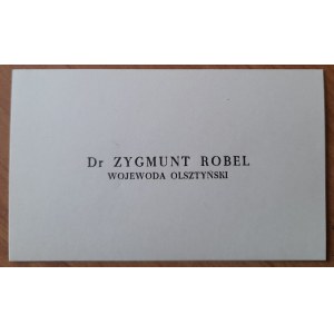 Olsztyn.Wizytówka dr Zygmunta Robela Wojewody Olsztyńskiego