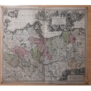 [mapa Brandenburgia] Seutter Matthaeus (1678-1756): Marchionatus Brandenburgensis ducatus Pomeraniae et ducatus Meclenburgicis excusi et venales prostantes apud Matthaeum Seutter S. C. M. G. Augustan, [Augsburg ok.1750?]