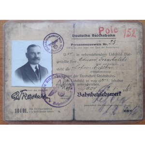 Legitymacja Niemieckich kolei wydana dla Edwarda Trzaskalskiego
