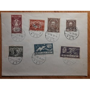 Koperta z 7.znaczkami Sejm 1919 r. Stemple 1.12.1919 r.