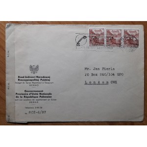 Koperta z nadrukiem Rządu Jedności Narodowej R.P. z obiegu 4 09.1945 r.