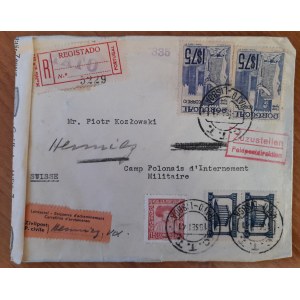 Koperta z listu do Obozu dla Internowanych Polaków w Lizbonie 1941 r.