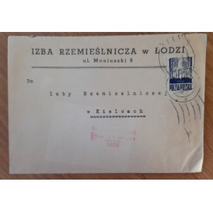 Koperta Izby Rzemieślniczej w Łodzi do I.Rz. w Kielcach