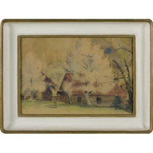 Antoni CHRZANOWSKI (1905-2000), Cottages among flowering trees
