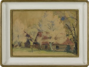 Antoni CHRZANOWSKI (1905-2000), Chałupy wśród kwitnących drzew