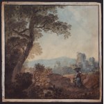 Artist UNKNOWN, Landscape with staffage, early 19th century.